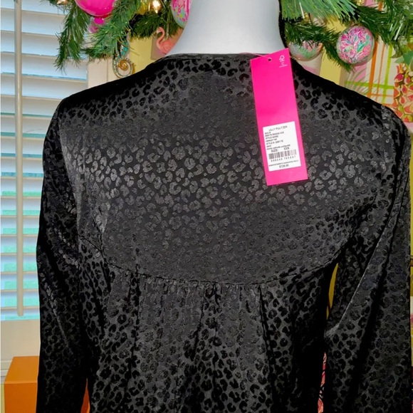 Lilly Pulitzer NWT Hensley Leopard Jacquard Top Onyx $128 Size XXS - Picture 6 of 11